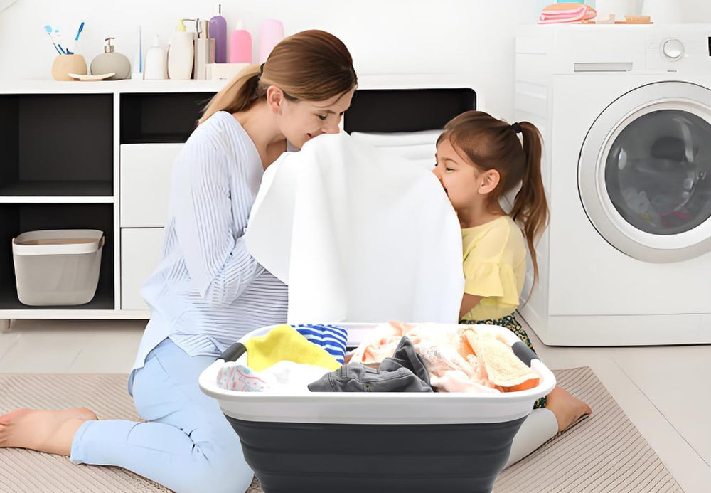 SAMMART 42L(11 gallon) Collapsible Plastic Laundry Basket-Foldable Pop Up Sto...