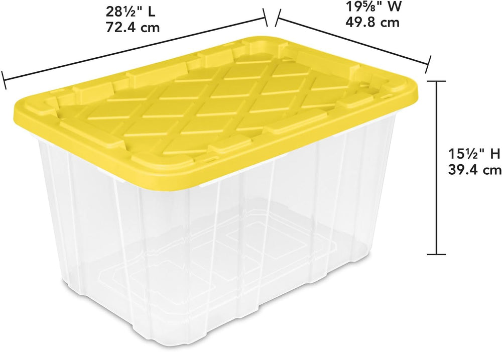 Sterilite 4-Tier Tote Rack & 4-Pack 27 Gallon Storage Box, Shelf and Tote...