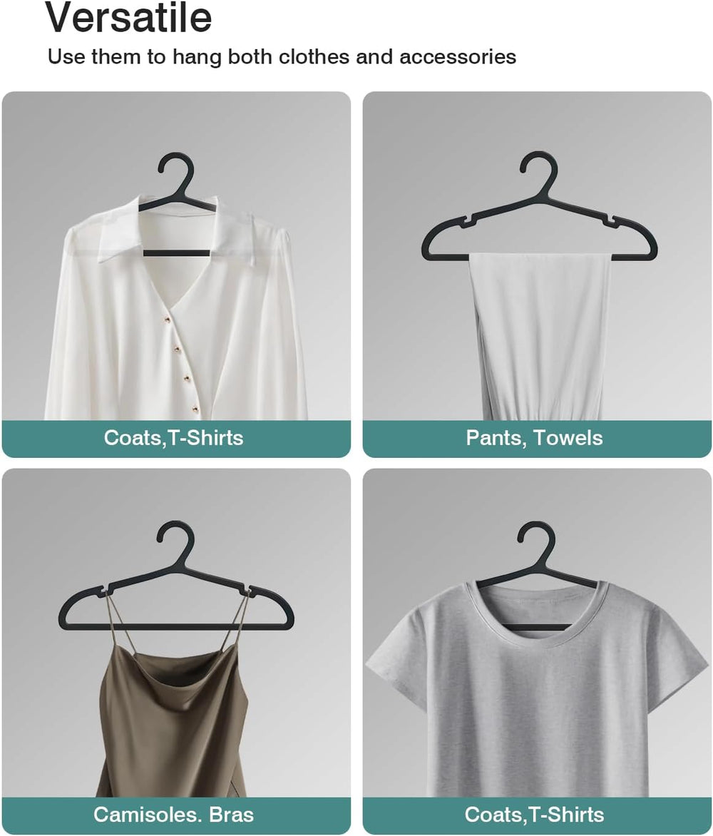 ABHENG 80 Pack Clothes Hangers, Non Slip Plastic Coat Hangers, Space Saving H...