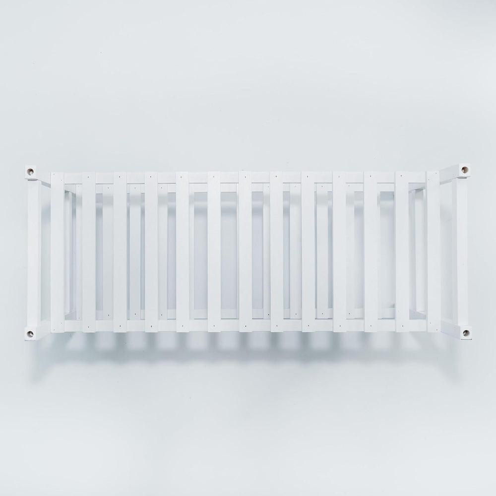 PJ Wood - Stackable White Wooden Shoe Rack - 2 Tier, 6 Pair