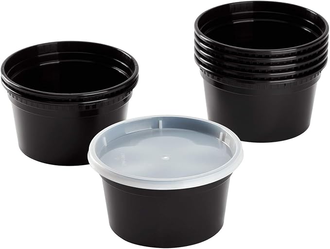 Karat [12oz - 240 ct Black PP Injection Molded Round Deli Containers