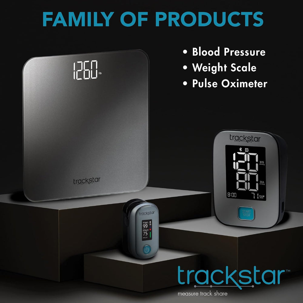 trackstar Wide-Platform Digital Body Weight Scale, Bluetooth, Black