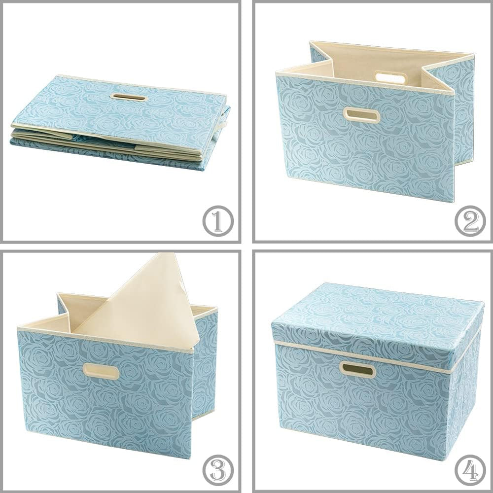 PRANDOM Stackable Storage Cubes with Lids [5-Pack] Fabric Decorative Storage ...