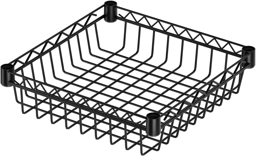 Golpart Basket Shelves Closet Rack with Wheels Metal Pantry Wire Shelf Unit
