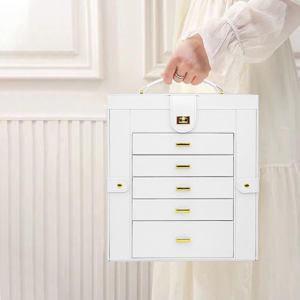 AKOZLIN 6-Tier Jewelry Box Organizer 5 Drawers Jewelry Storage Case