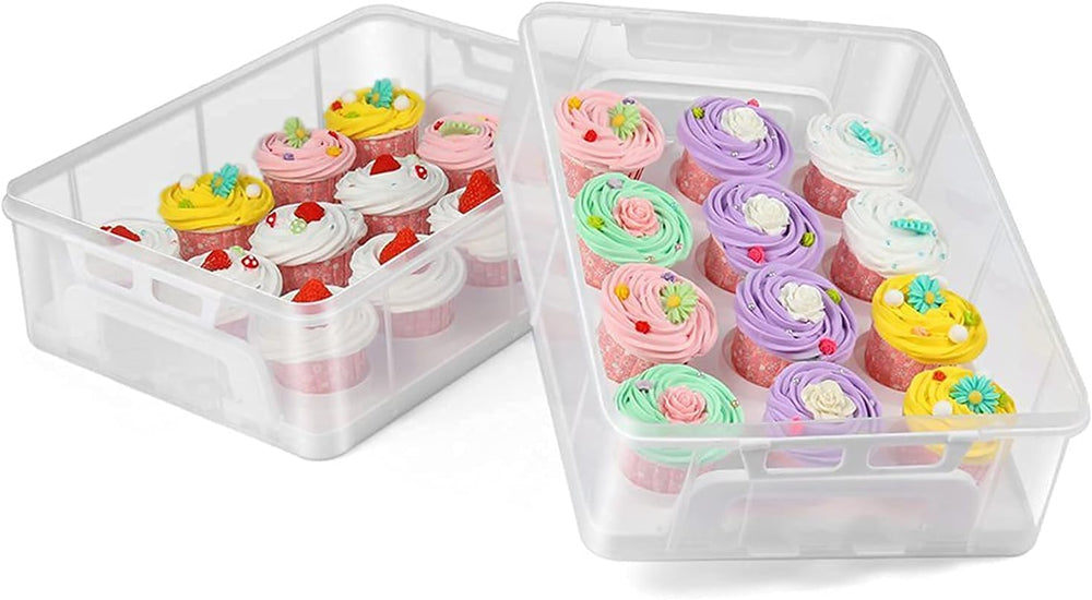 3 Tier Cupcake Carrier with Lid,Holds 36 Cupcakes or 3 Large Cakes Food Trans...