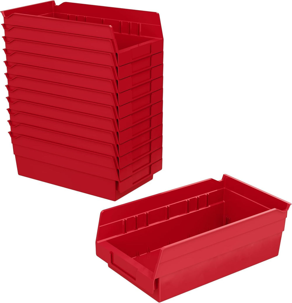 Akro-Mils 30130 Plastic Shelf Bins, Heavy Duty Storage Bins (12-Pk)