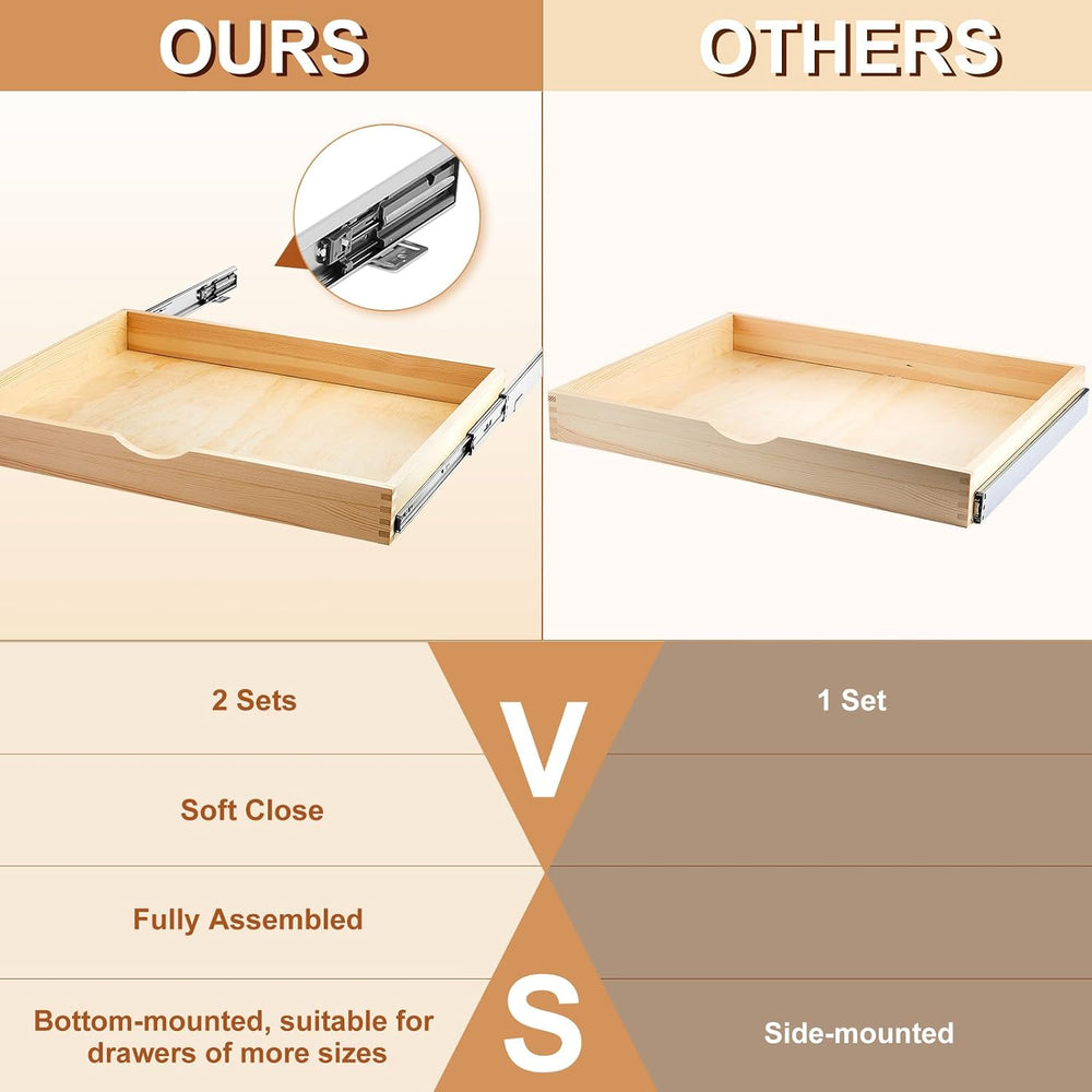 Menkxi 2 Set Wood Pull out Cabinet Organizer, Wood Color, 27'' X 21&#...