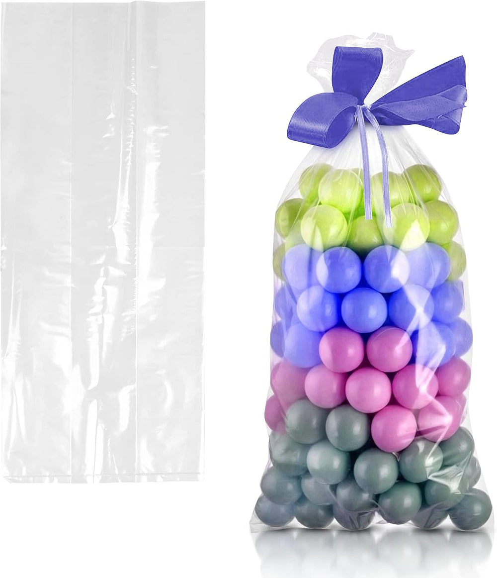 APQ Clear Gusseted Poly Bags, 8 x 3 x 20 Inch, 1000 Count