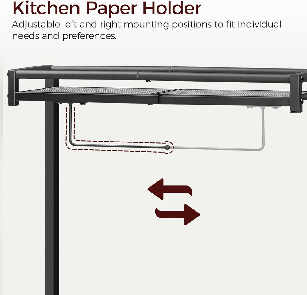 MAHANCRIS Bakers Rack with Storage, Microwave Stand with Paper Holder, Bakers...