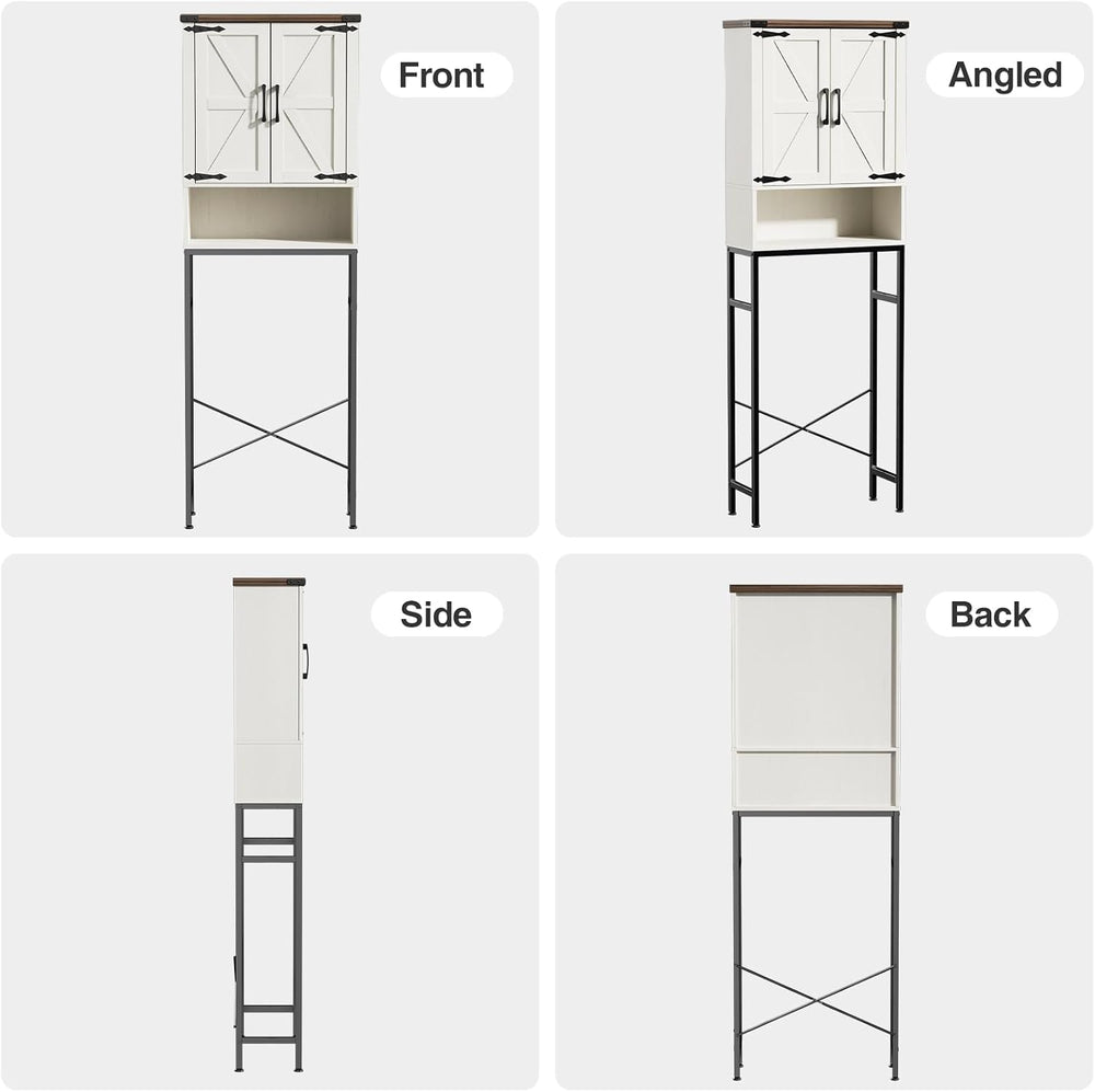 Over The Toilet Storage Cabinet with Farmhouse Doors and Adjustable Shelf, Ta...