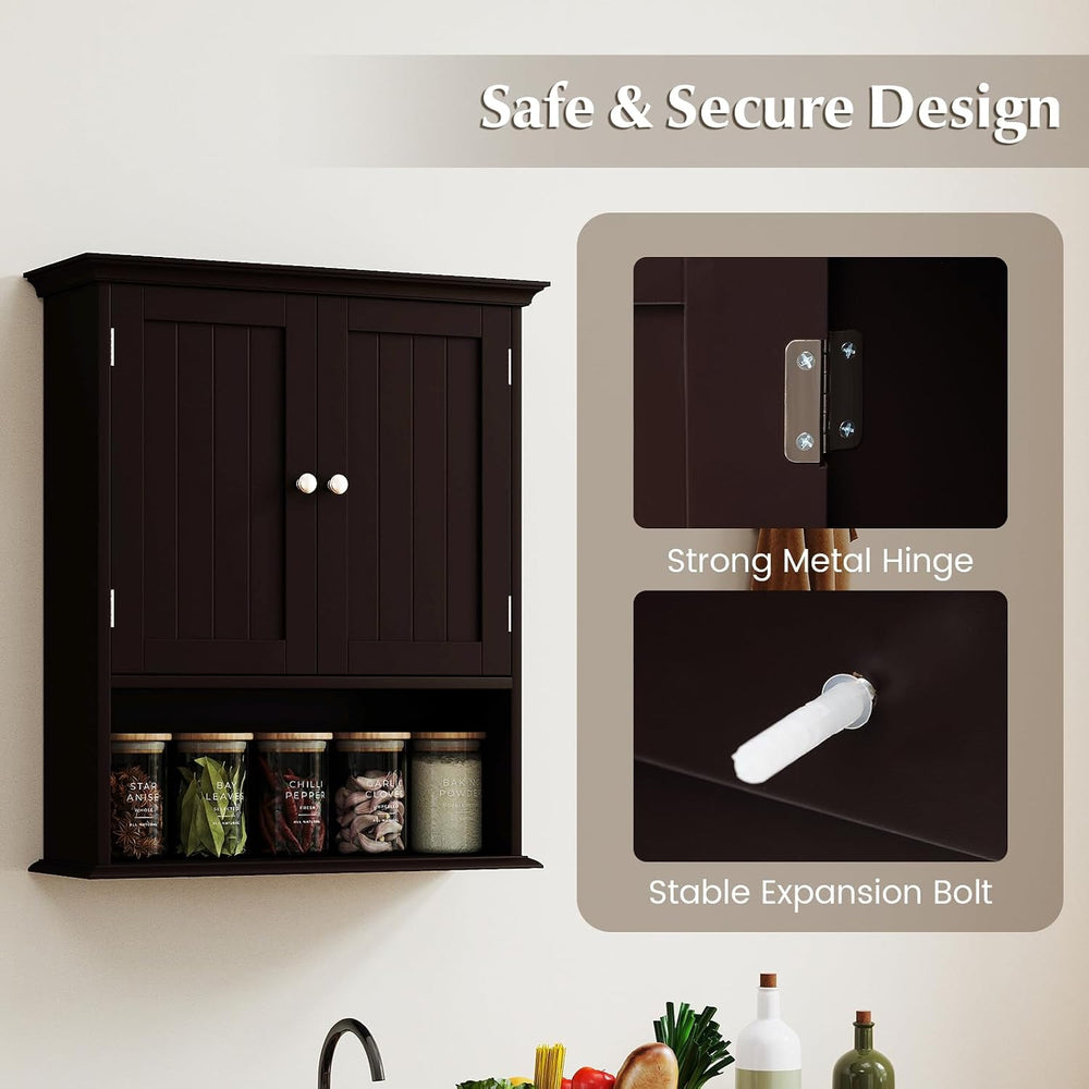 GIANTEX Wall Mounted Medicine Cabinets - Above Toilet Bathroom Cabinet with A...