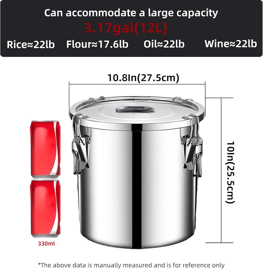 304 stainless steel food storage containers with lids lock clips airtight con...