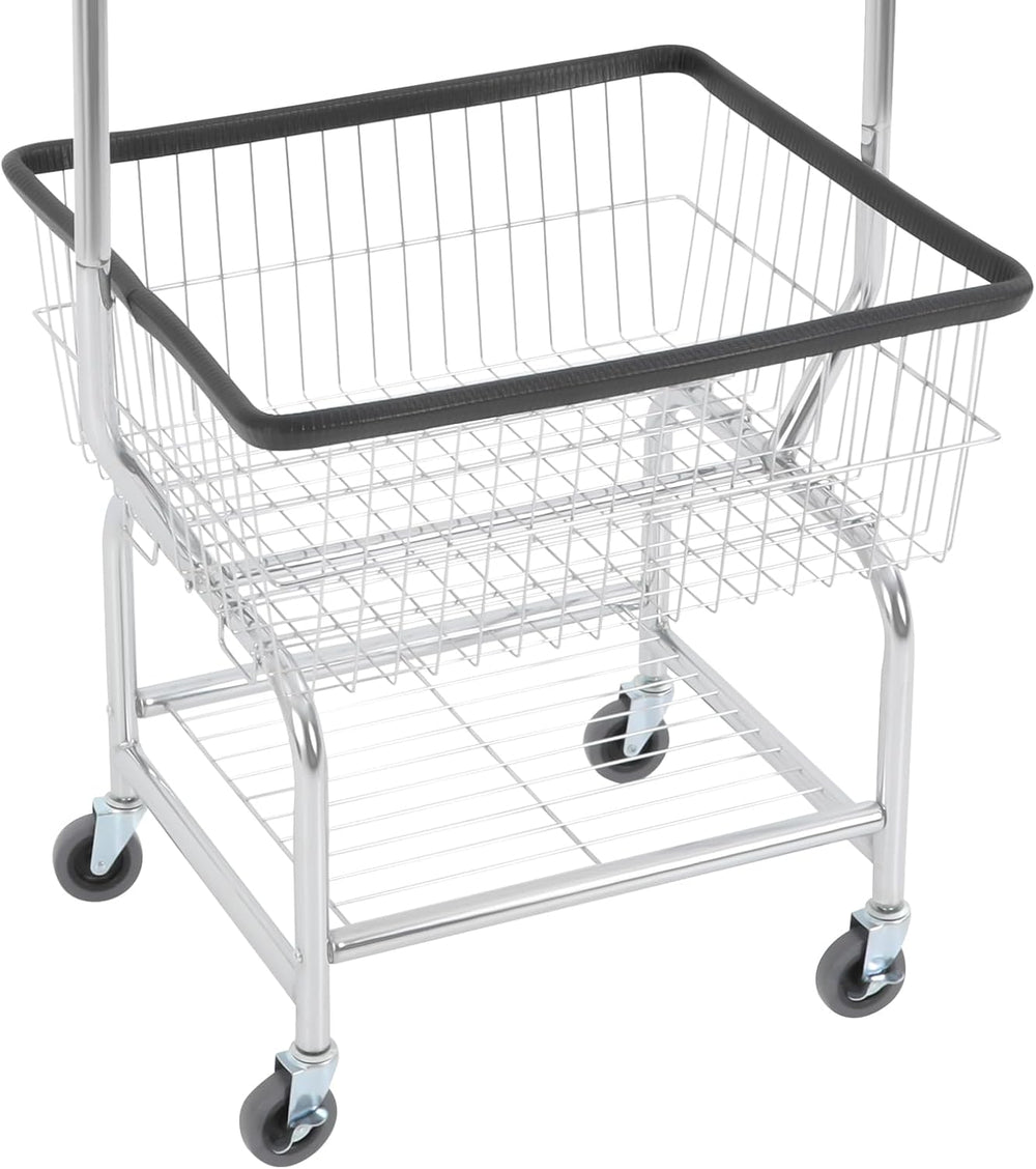 Heavy Duty Steel Wire Laundry Cart,Laundry Basket With Wheels,Commercial Laun...