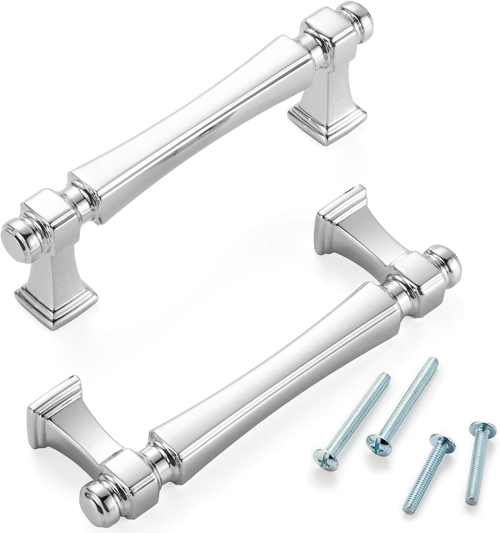 3 Inch Polished Chrome Cabinet Pulls 10 Pack French Style P2501