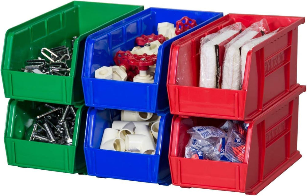 Akro-Mils 30230 AkroBins Plastic Storage Bins, 11"x5"x5", Blue...