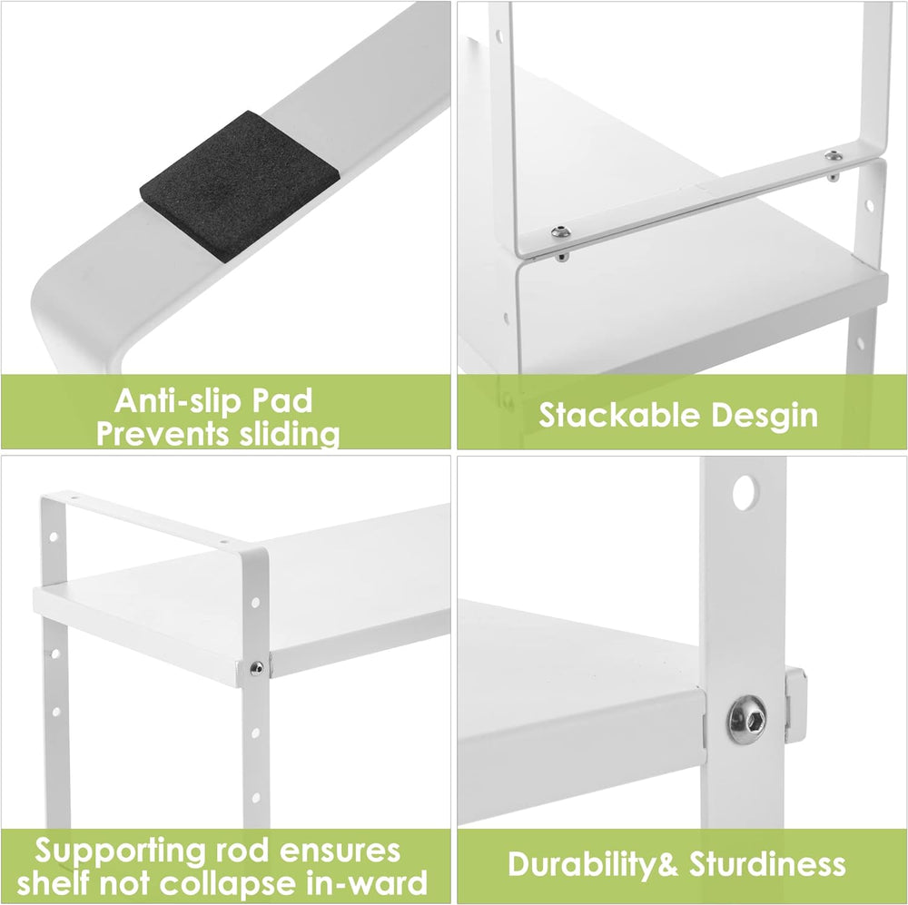 Expandable Cabinet Shelf Organizer Rack, Stackable Kitchen Counter Storage Sh...