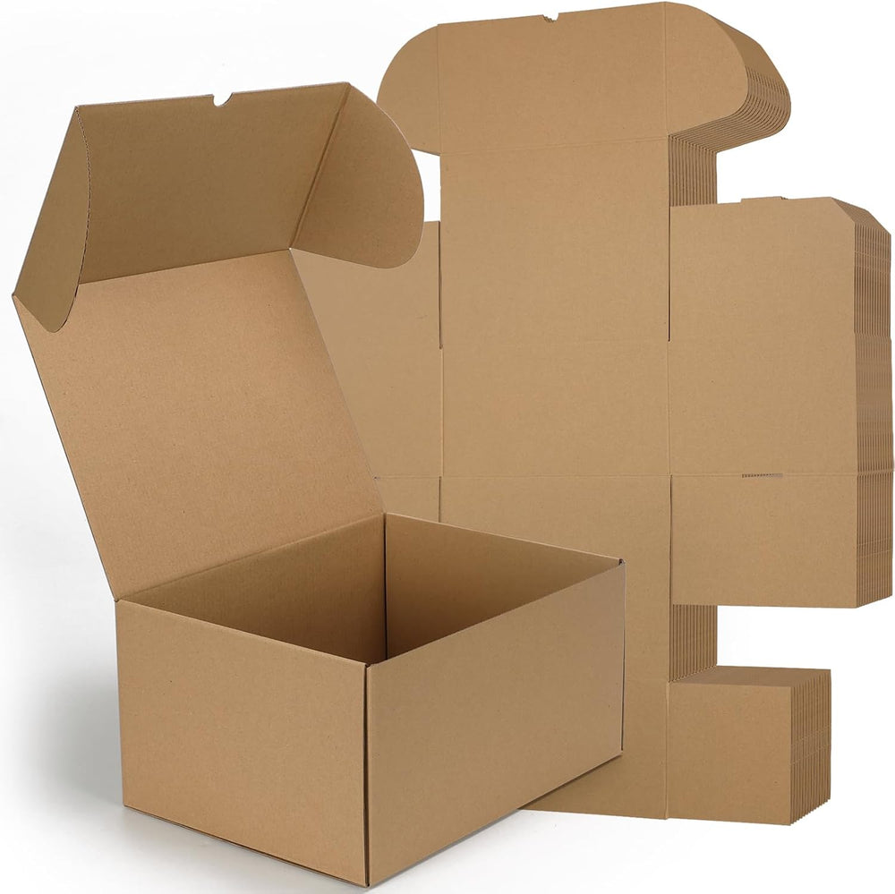 RLAVBL 12x9x6 Shipping Boxes Set of 15, Brown Corrugated Cardboard Mailer Box...