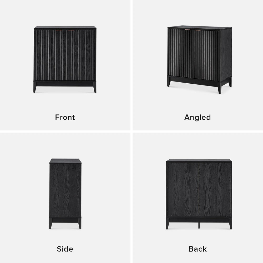 mopio Brooklyn Fluted Storage Cabinet, Modular Accent Buffet Sideboard with A...