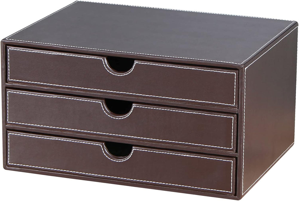 Stackable 3-Drawer Desk Organizer, Executive Office Supplies Desktop Filing A...