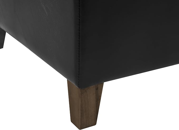 Adeco Faux Leather Storage Ottoman Bench