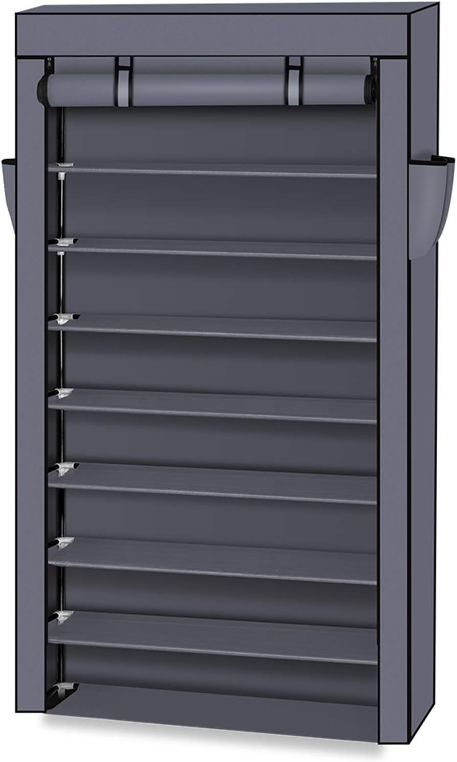 10 Tier Shoe Rack with Dustproof Cover Shoe Shelf Storage Organizer, Widen Sh...