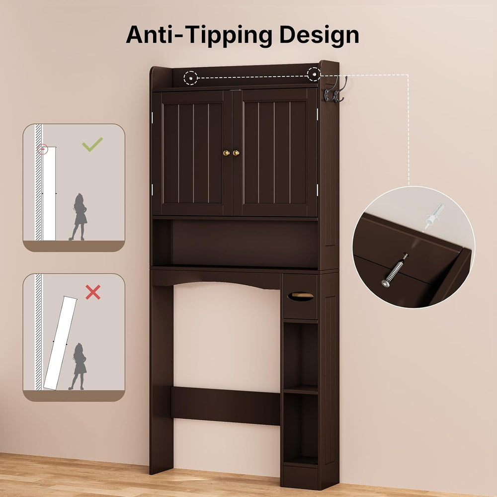 Over The Toilet Storage Cabinet, 32.3" W, Espresso