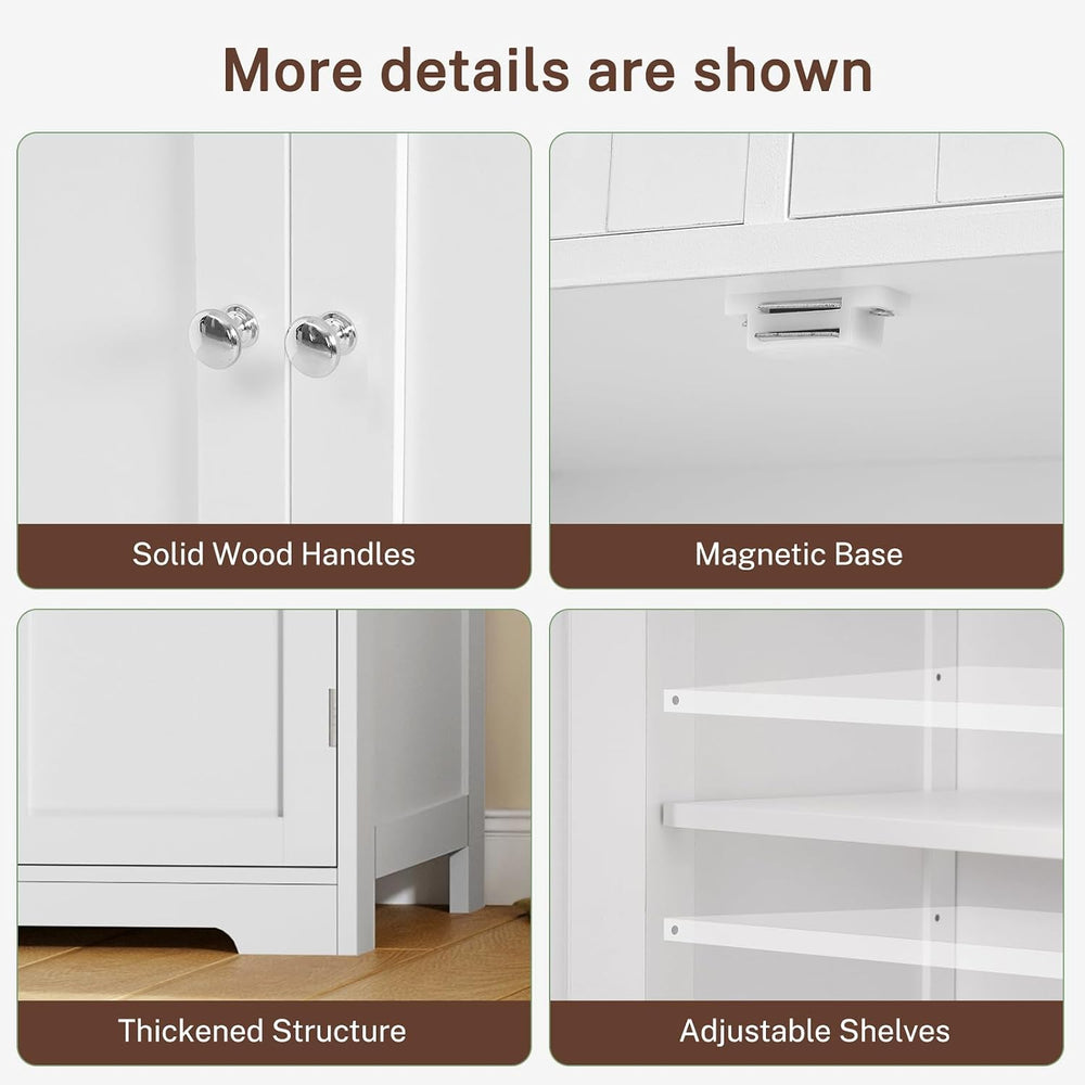 Iwell Tall Bathroom Cabinet, Storage Cabinet with Adjustable Shelves, Bathroo...