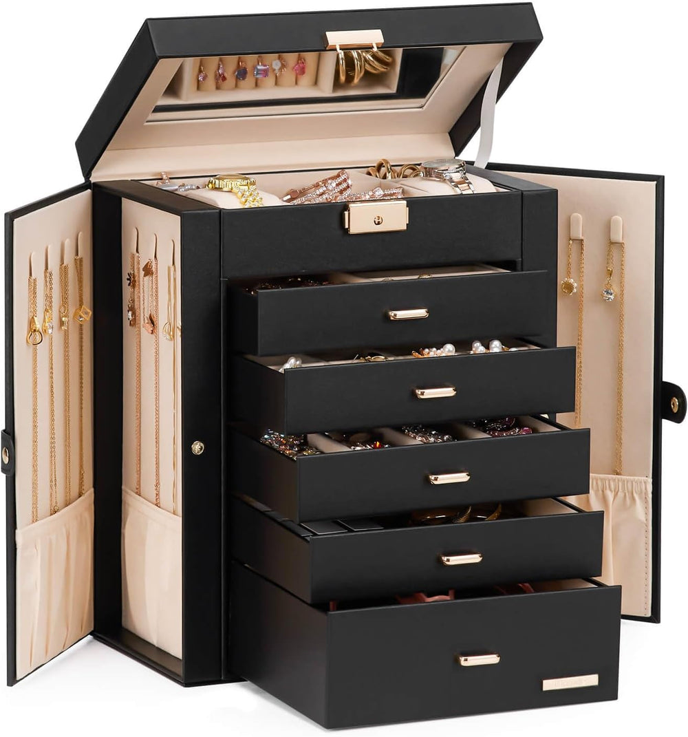 Homde Jewelry Box Large for Women: 6 Layers Organizer with 5 Drawers