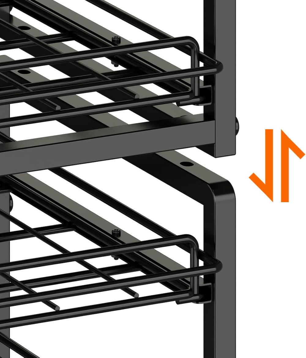 3-Tier Stackable Can Organizer for Pantry, Pull Out Can Rack, Black