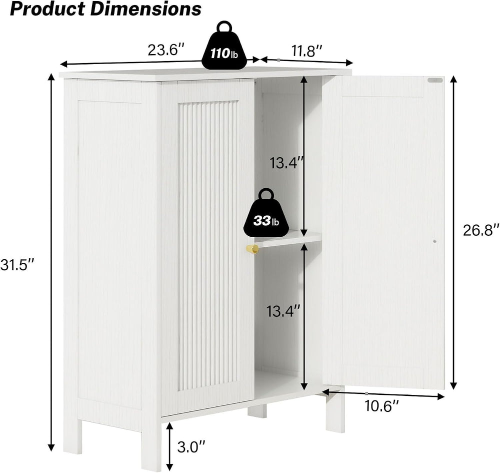 Bathroom Storage Cabinet with Doors, Freestanding Storage Cabinet