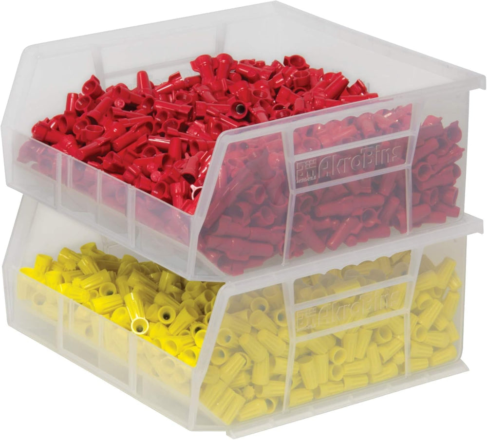 Akro-Mils 30235 AkroBins Plastic Storage Bins, 11"x11"x5", Cle...