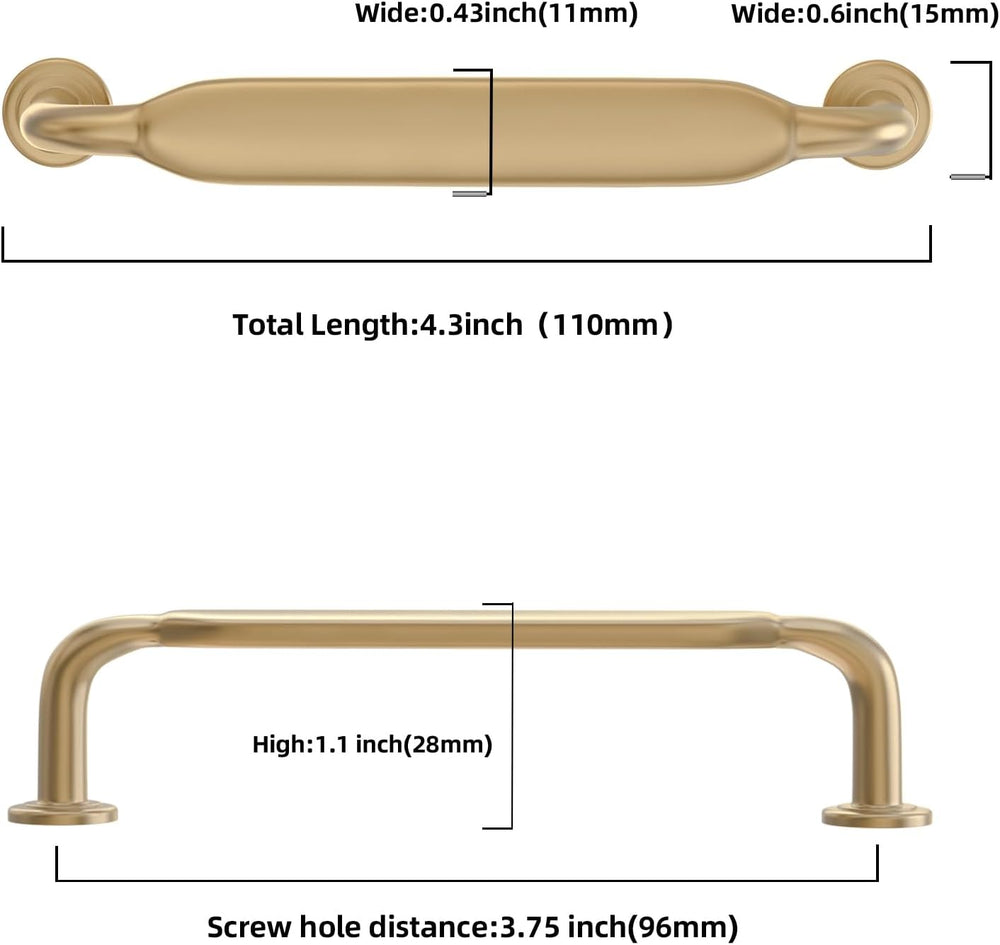 10 Pack 3-3/4 inch Champagne Bronze Kitchen Cabinet Handles