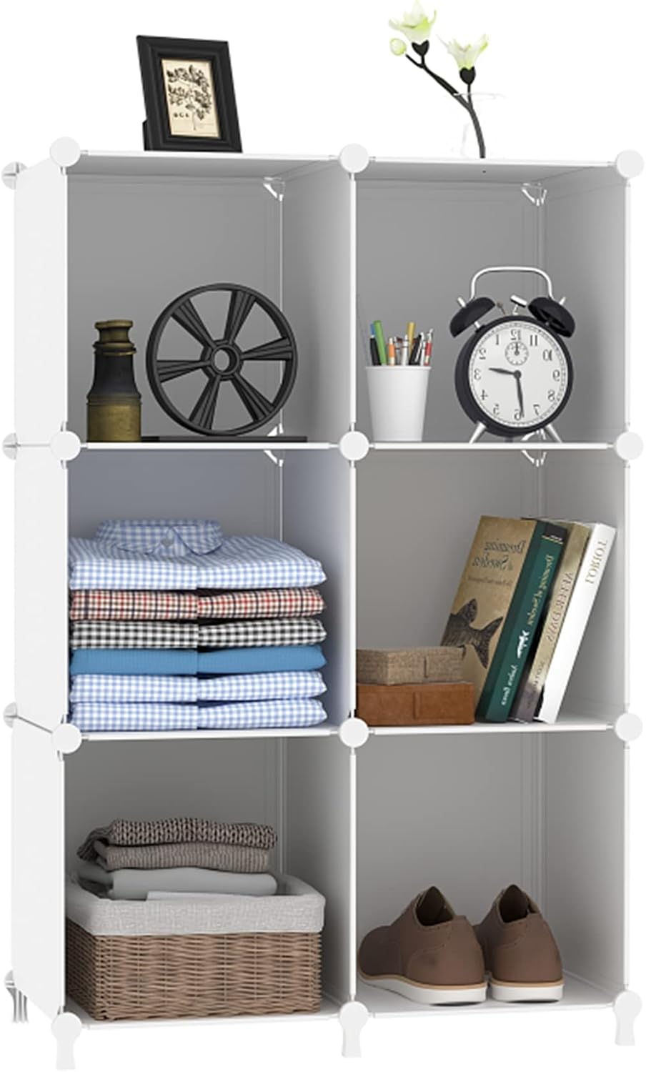 AWTATOS Closet Organizers and Storage, 6 Cube Storage Organizer, White