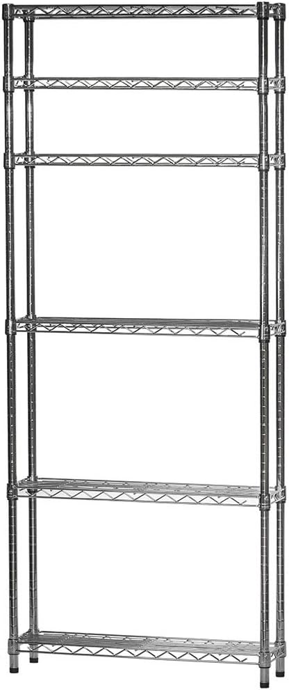 Shelving Inc. 8" d x 30" w x 72" h Chrome Wire Shelving with 6...