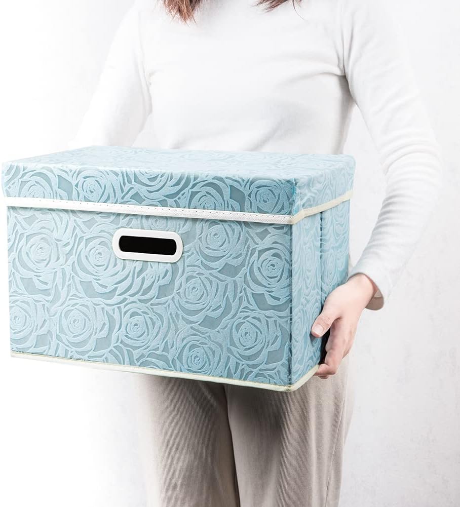 PRANDOM Stackable Storage Cubes with Lids [5-Pack] Fabric Decorative Storage ...