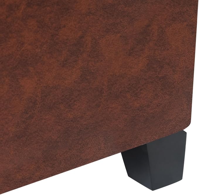 Adeco Faux Leather Storage Ottoman Bench