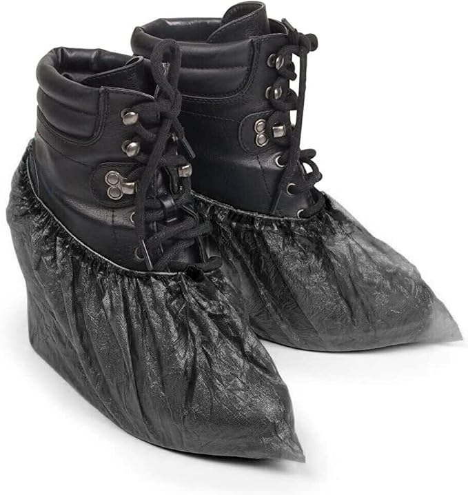 Black shoe covers Disposable 1000 PCS Premium Waterproof and Recyclable Boot
