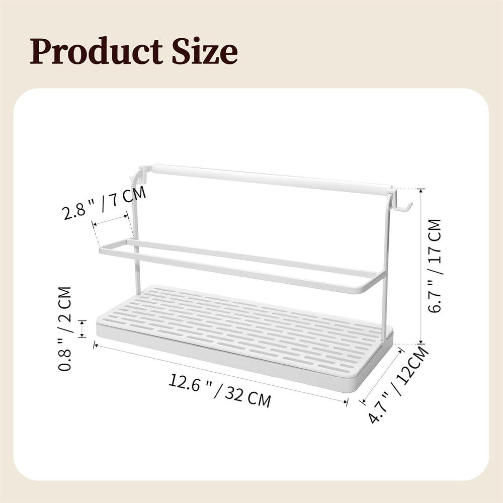 2-Tier Water Bottle Drying Rack for Countertop - Large Carbon Steel Cup Mug O...