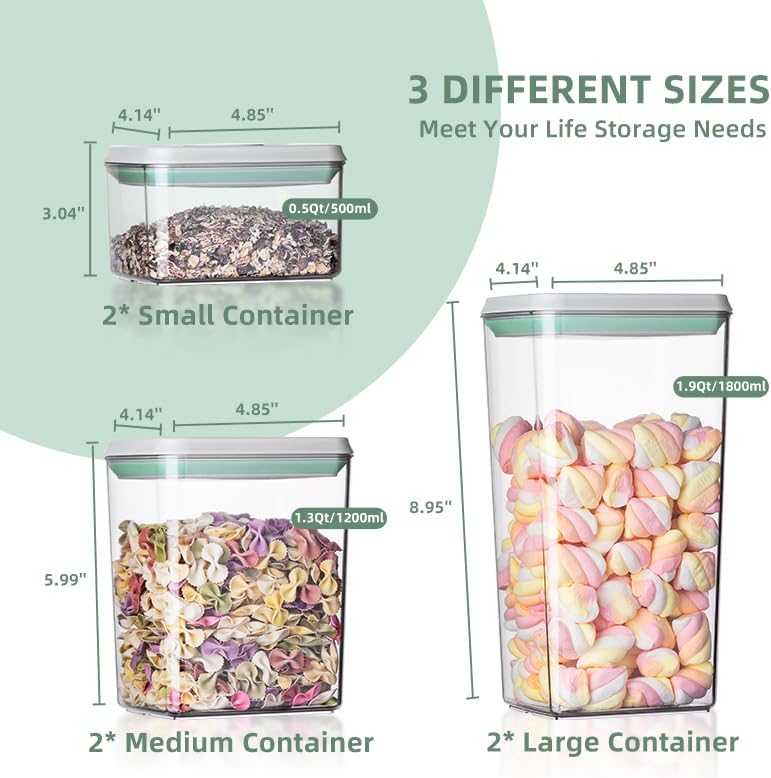 Ankou Airtight Food Storage Container Sets with Lids 6Pcs Pop Containers for ...