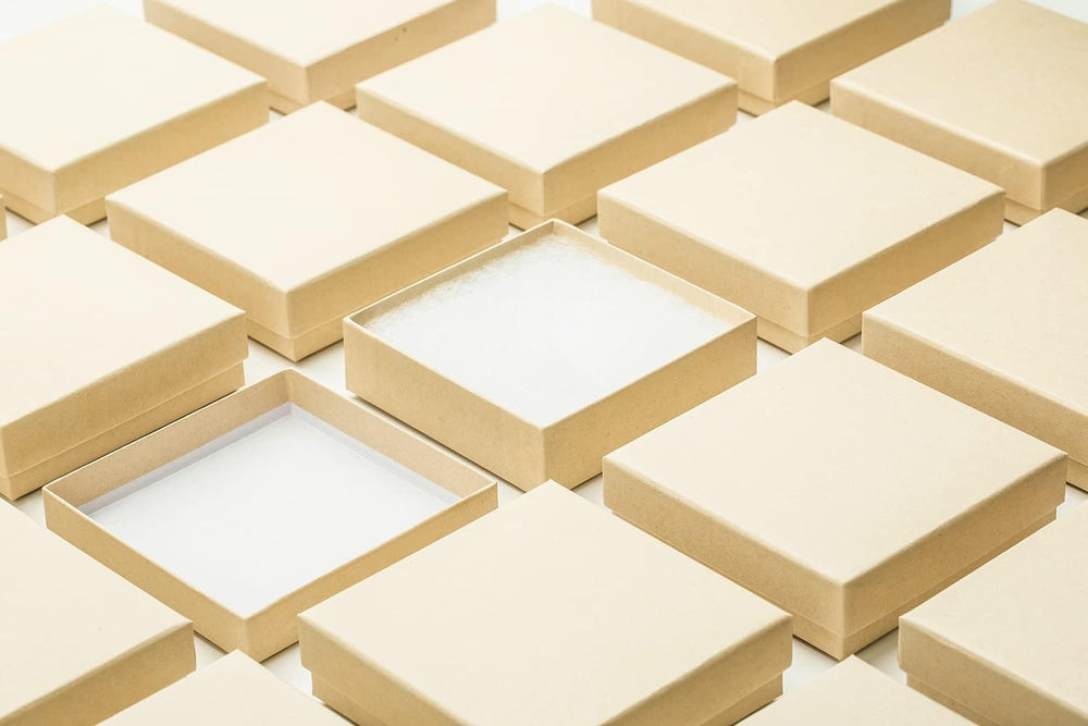 Magicool 96 Pack 3.5x3.5x1 Inch Cardboard Jewelry Boxes,Used for Necklaces,Br...