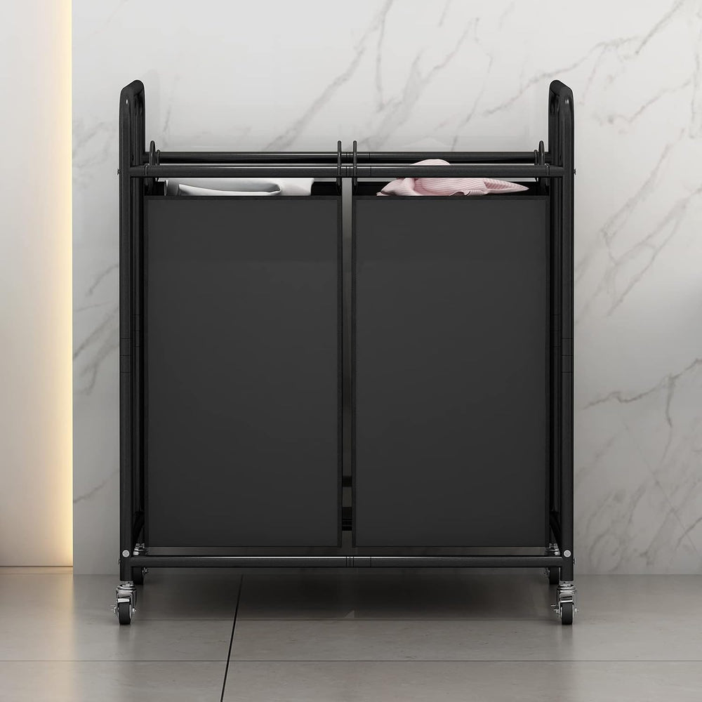 SUOERNUO Laundry Hamper with Lockable Wheels and 2 Removable Bags
