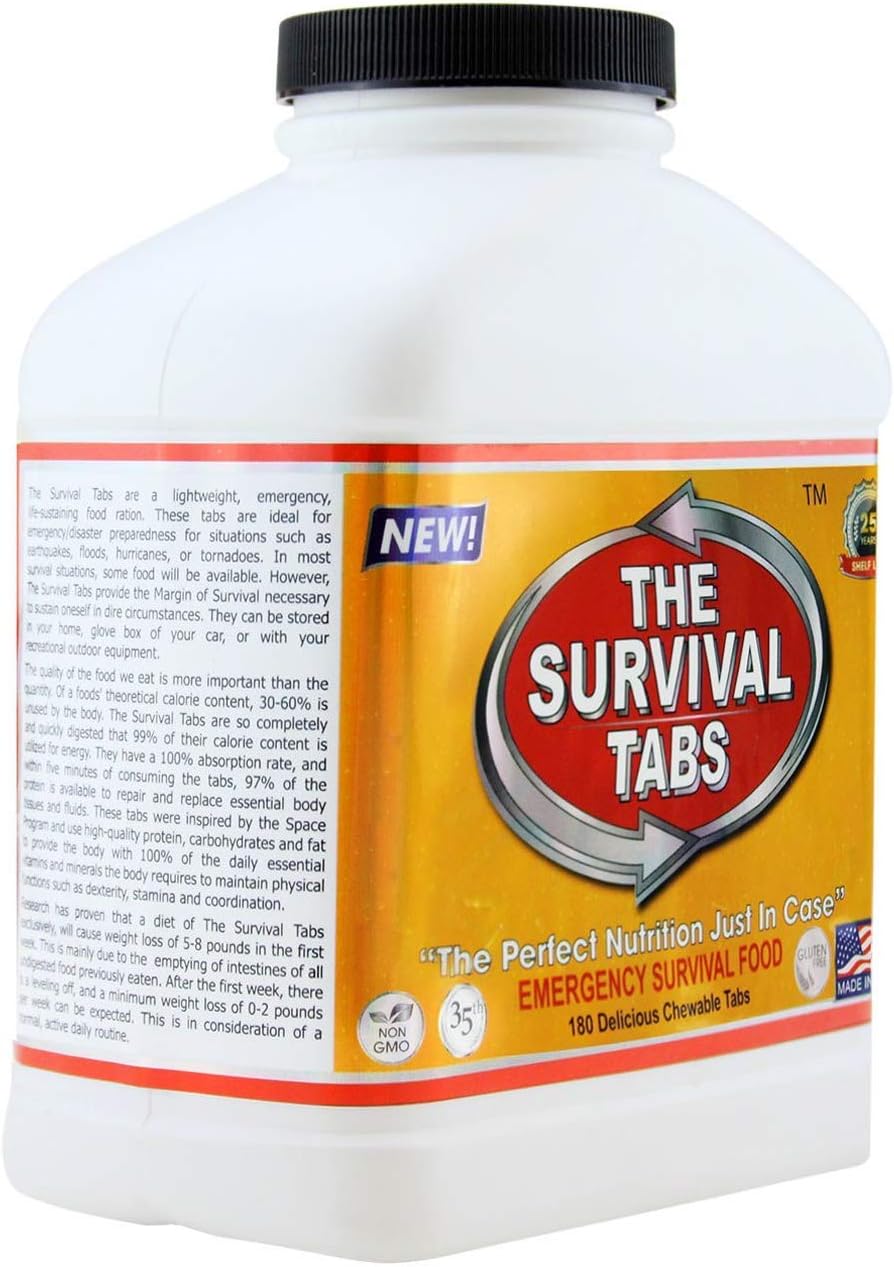 Survival Tabs – Emergency Food Supply – 60-Day Chocolate Tabs, High-Protein