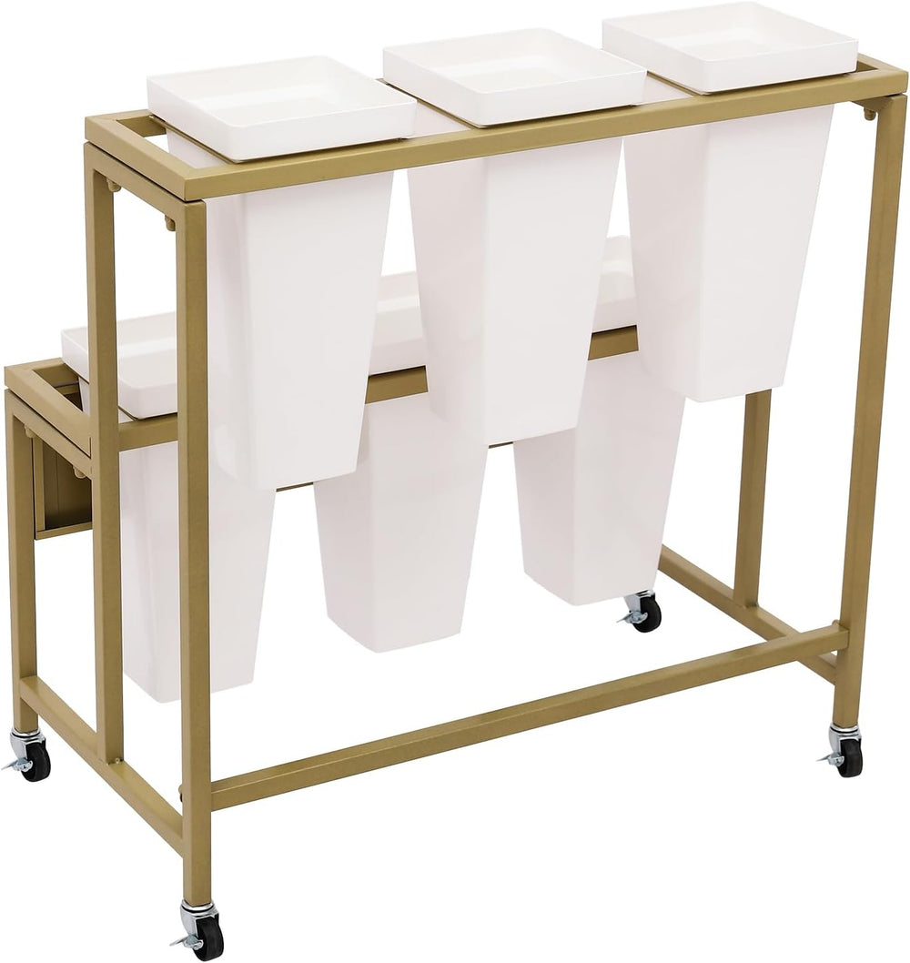 2-Layers Flower Display Stand Metal Flower Display Stand With 6 Pcs Buckets R...