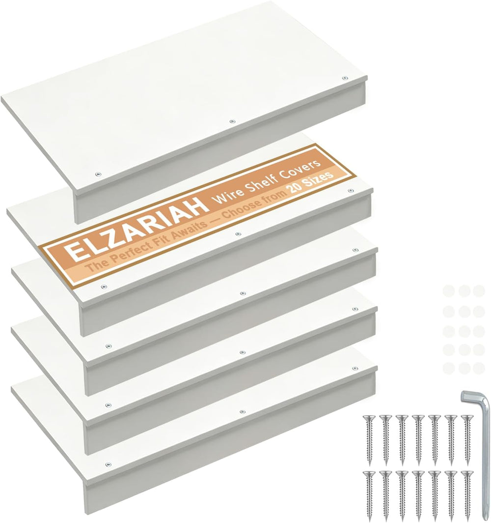 Wire Shelf Covers, Wire Rack Covers for Pantry 26"Wx12"D Wooden 5pc...