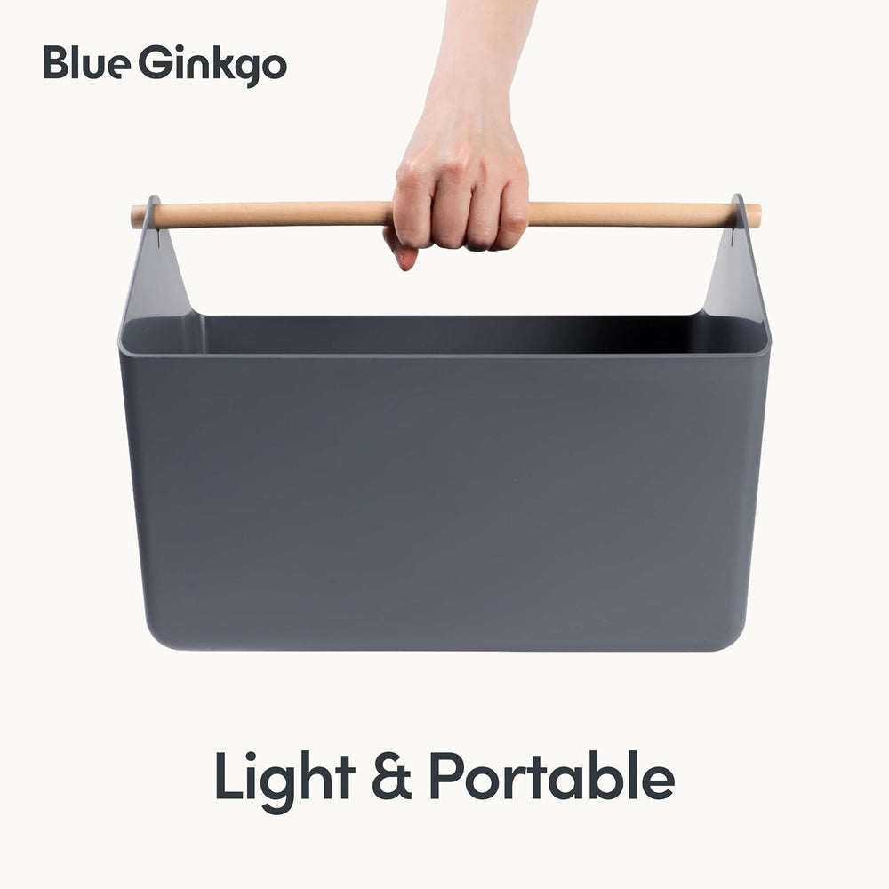 BLUE GINKGO Storage Basket, Large 10.5L, Grey, Made in Korea