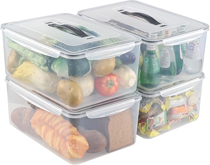 4-Pack 14.5 L Food Sealed Storage Container, Plastic Boxes