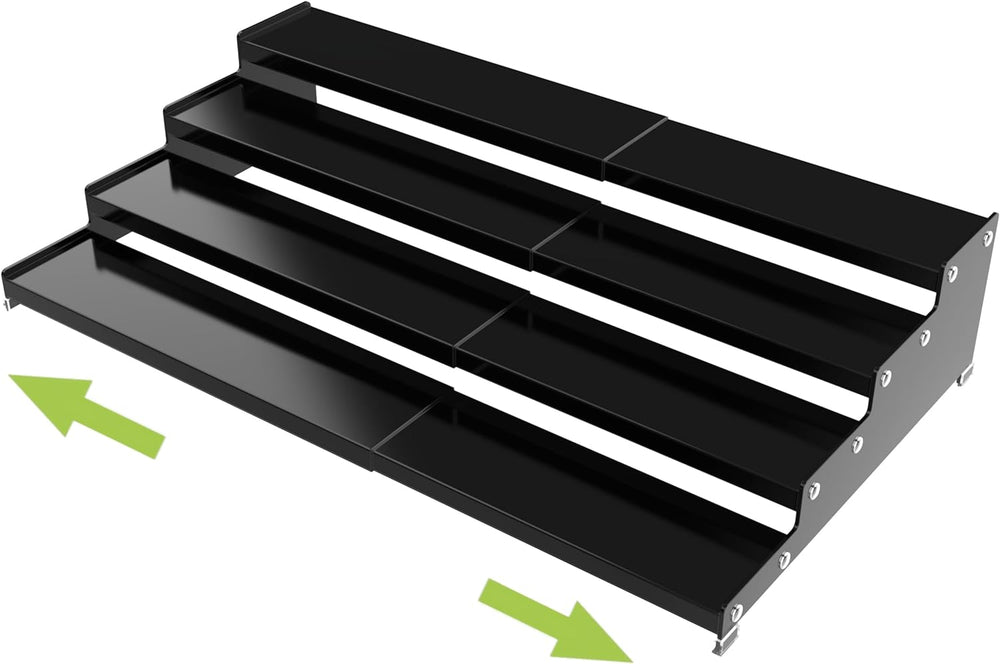 Jojocross Expandable 4-Tier Step Spice Rack Organizer for Kitchen Cabinet Mod...
