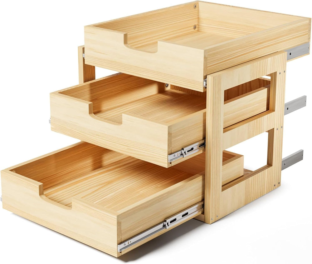 Pull Out Cabinet Organizer, 14''W×21''D Sliding Drawers for C...