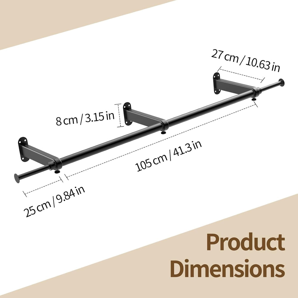 Luxspire 41" Extendable Wall Mount Clothes Rack for Clothes Bedroom, 1 Pack